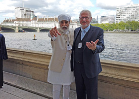 Amarjeet S. Bhamra, secretary of the All Party Parliamentary Group for Indian Traditional Sciences on the terrace of the British Parliament