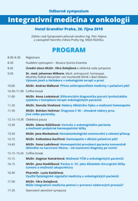 Professional chamber Sanator at the Symposium on INTEGRATIVE MEDICINE IN ONCOLOGY, organized by the Czech Medical Society of Integrative Medicine on 26 October 2018