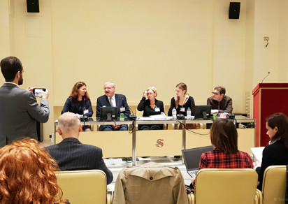 Introduction of the professional chamber Sanator in the senate in Rome