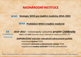 Nadnárodní instituce a TCIM