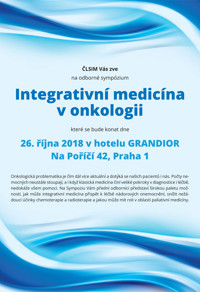 Professional chamber Sanator at the Symposium on INTEGRATIVE MEDICINE IN ONCOLOGY, organized by the Czech Medical Society of Integrative Medicine on 26 October 2018