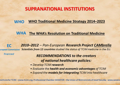 Supranational institutions and TCIM