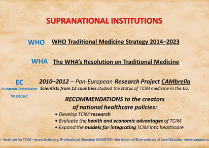 Supranational institutions - WHO, WHA, EC